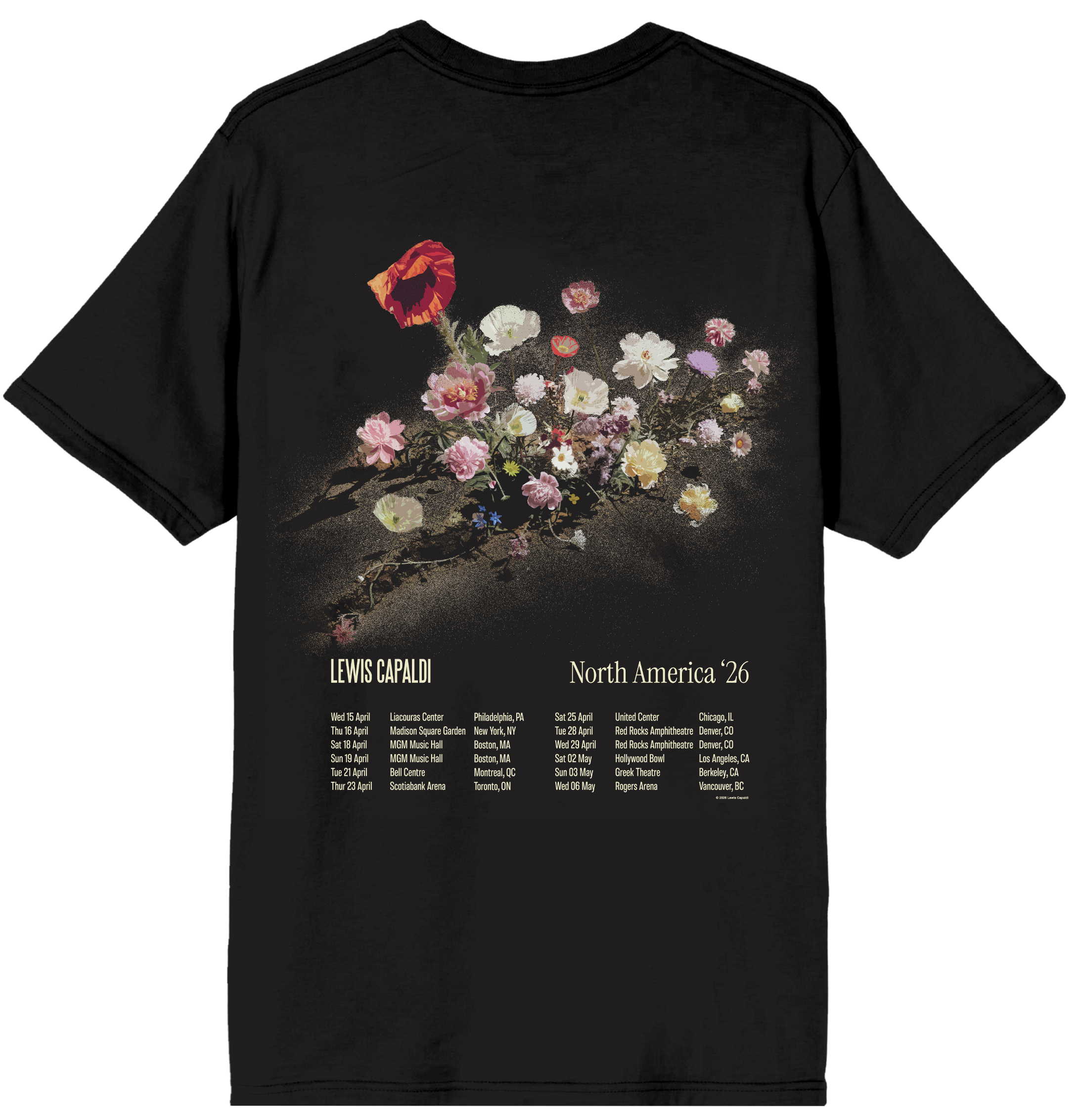 North America ‘26 Black Floral T-Shirt