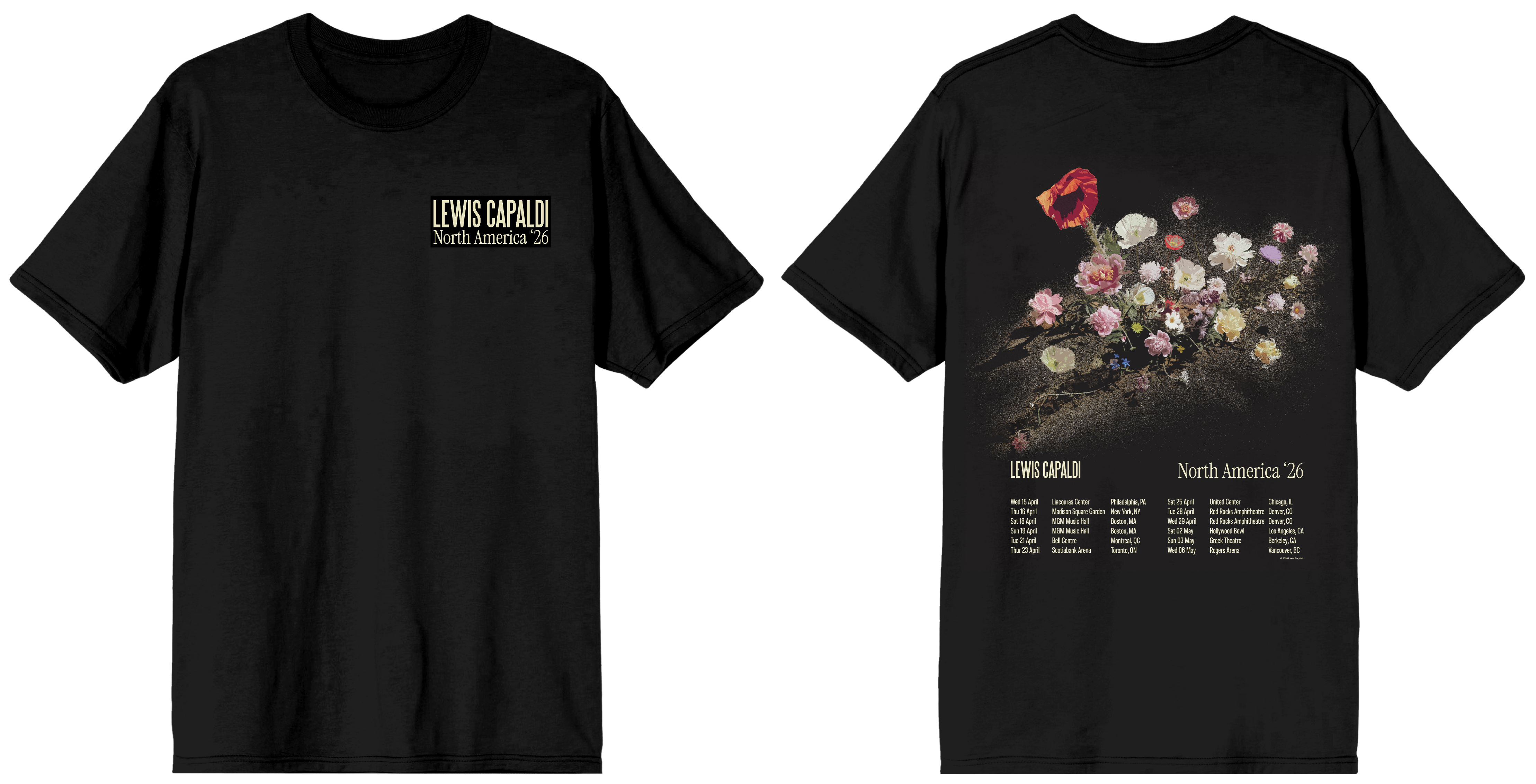 North America ‘26 Black Floral T-Shirt